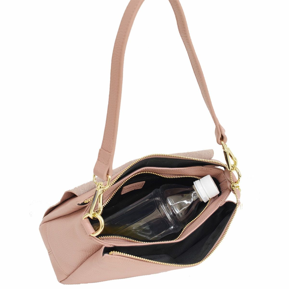 ショルダーバッグ フラップ ファスナー 2way レザー