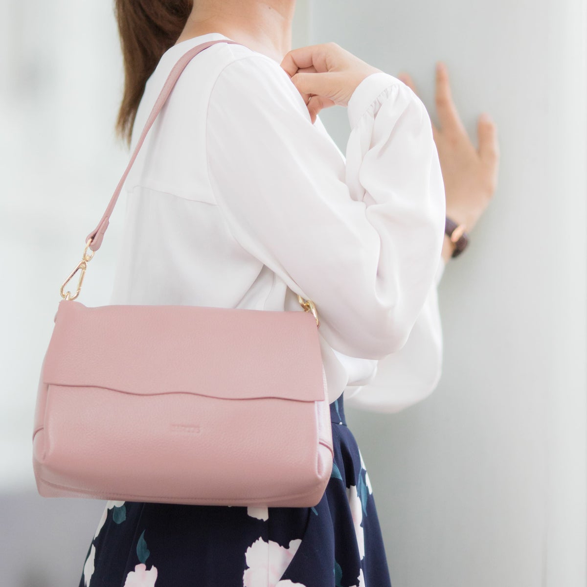 ショルダーバッグ フラップ ファスナー 2way レザー