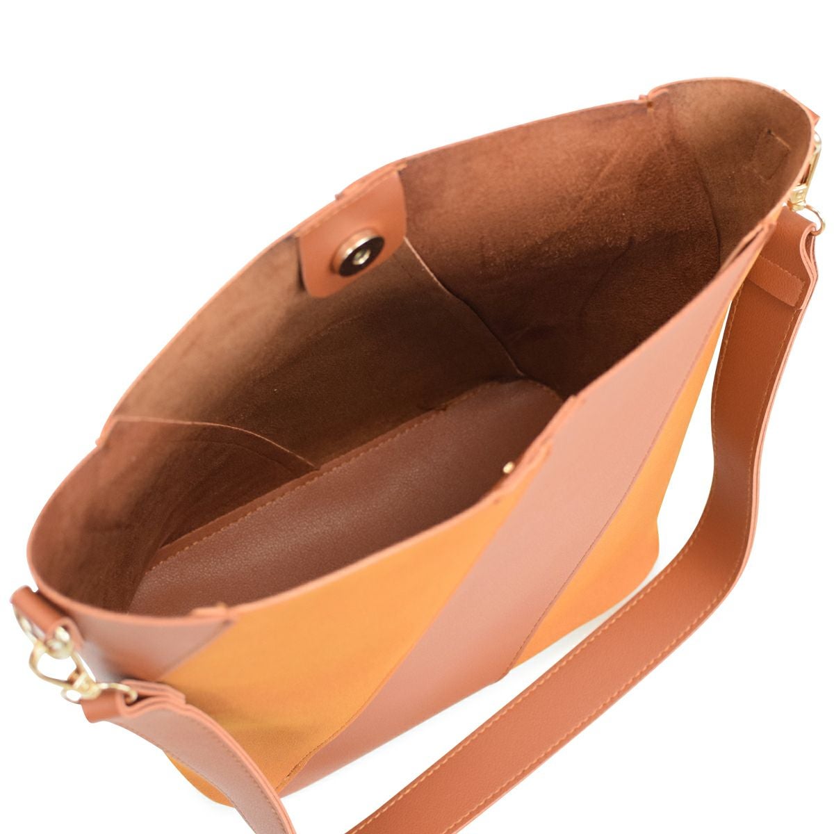 異素材切り替えショルダーバッグ