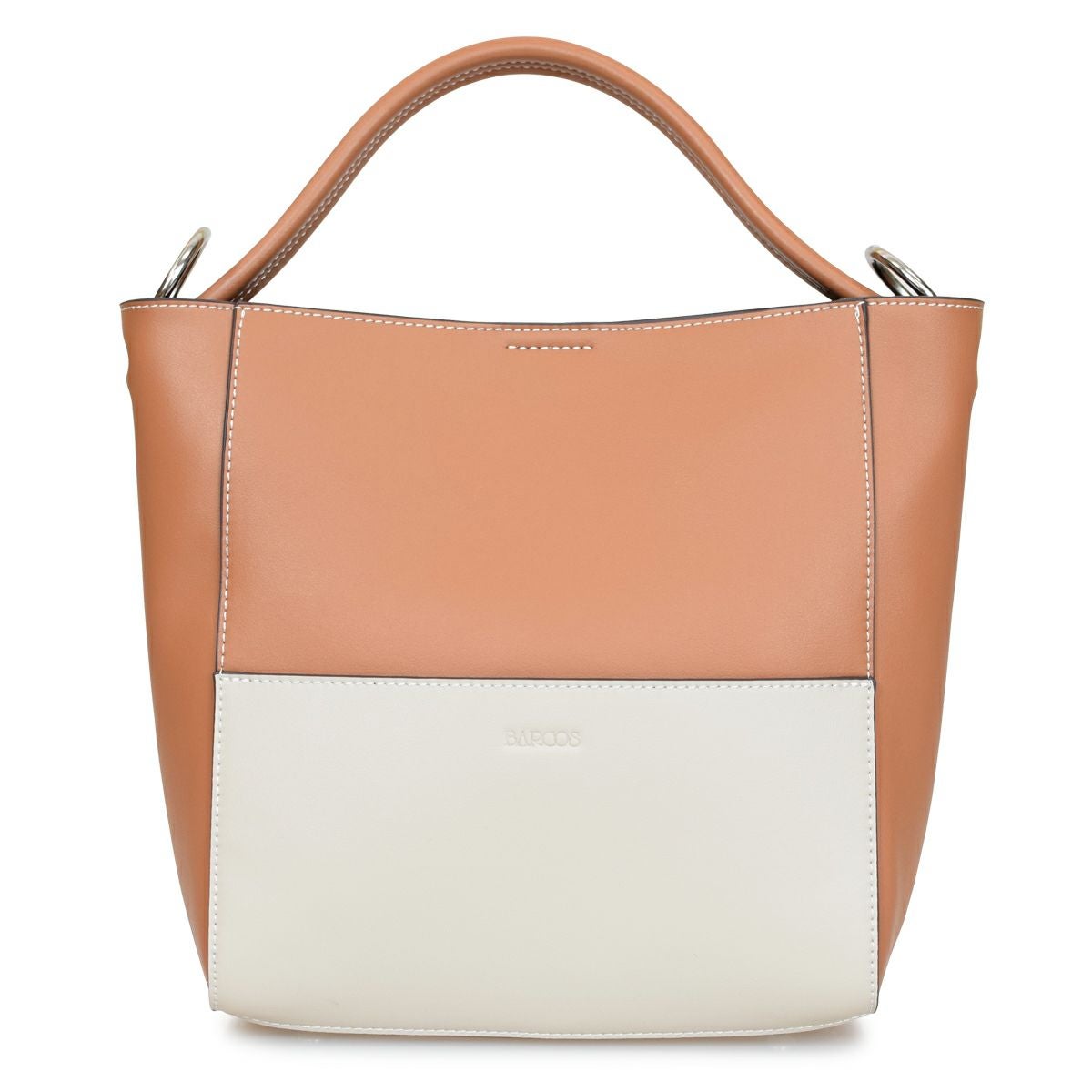 スムースレザーバイカラーバッグ