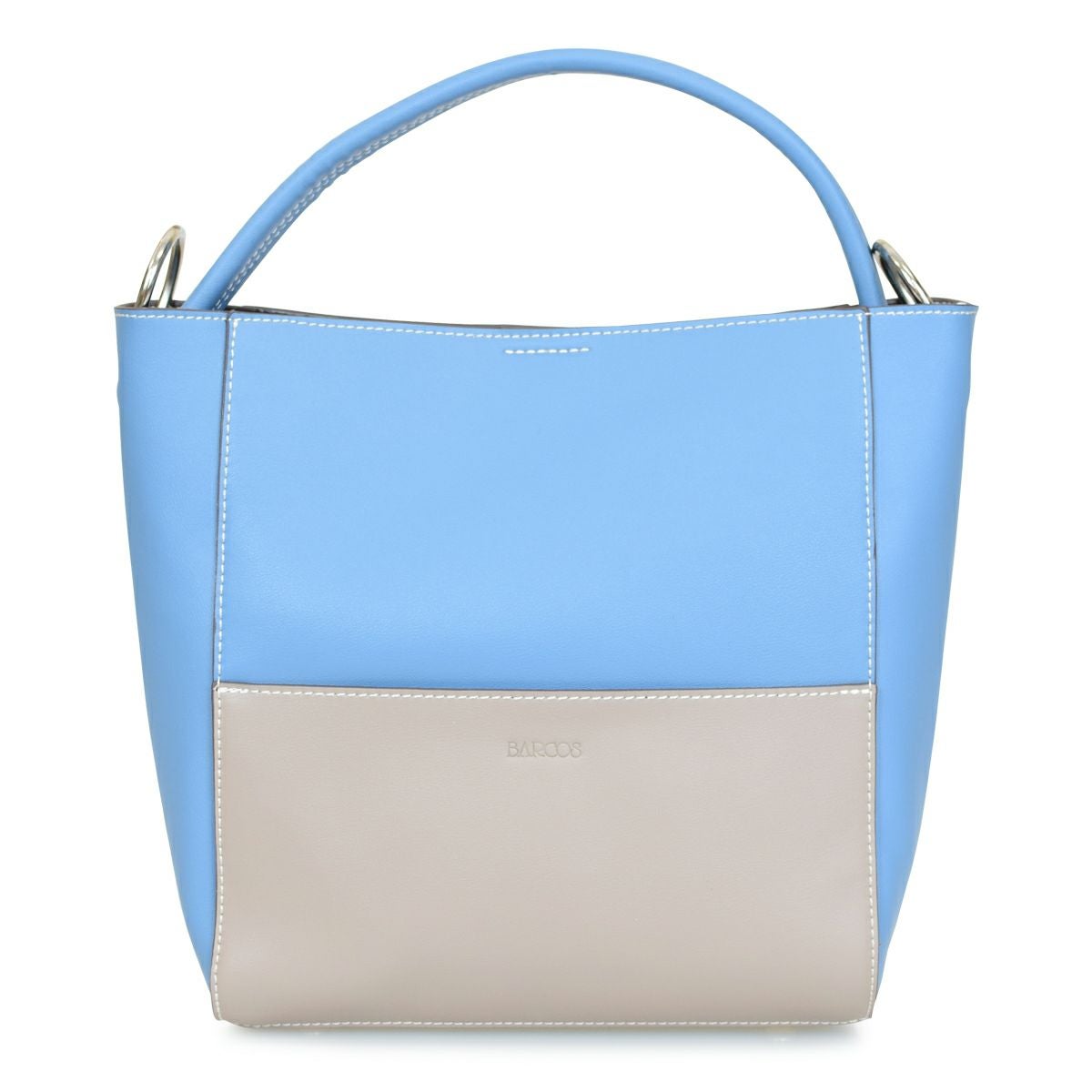 スムースレザーバイカラーバッグ