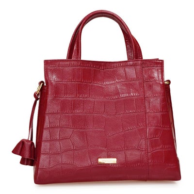 ハンドバッグ 2way クロコダイル型押し レザー