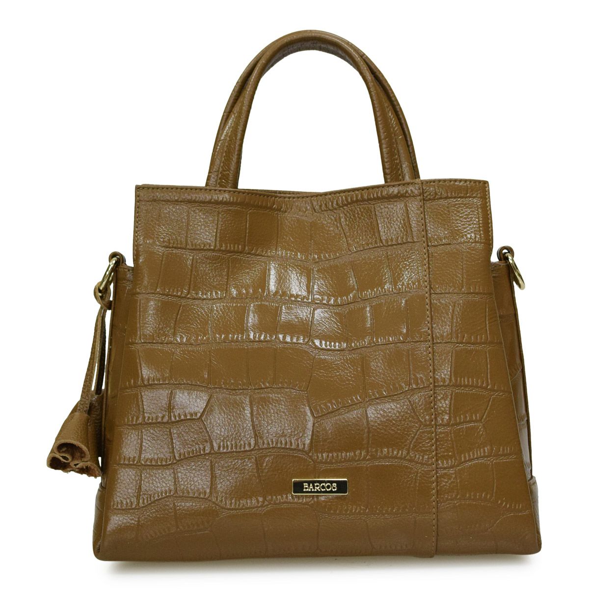 ハンドバッグ 2way クロコダイル型押し レザー