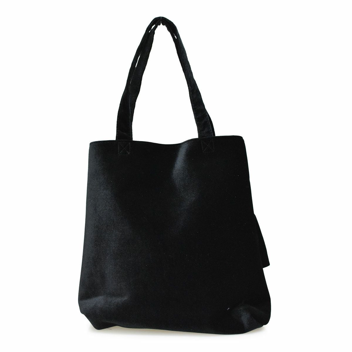 フリル付きベロアトート