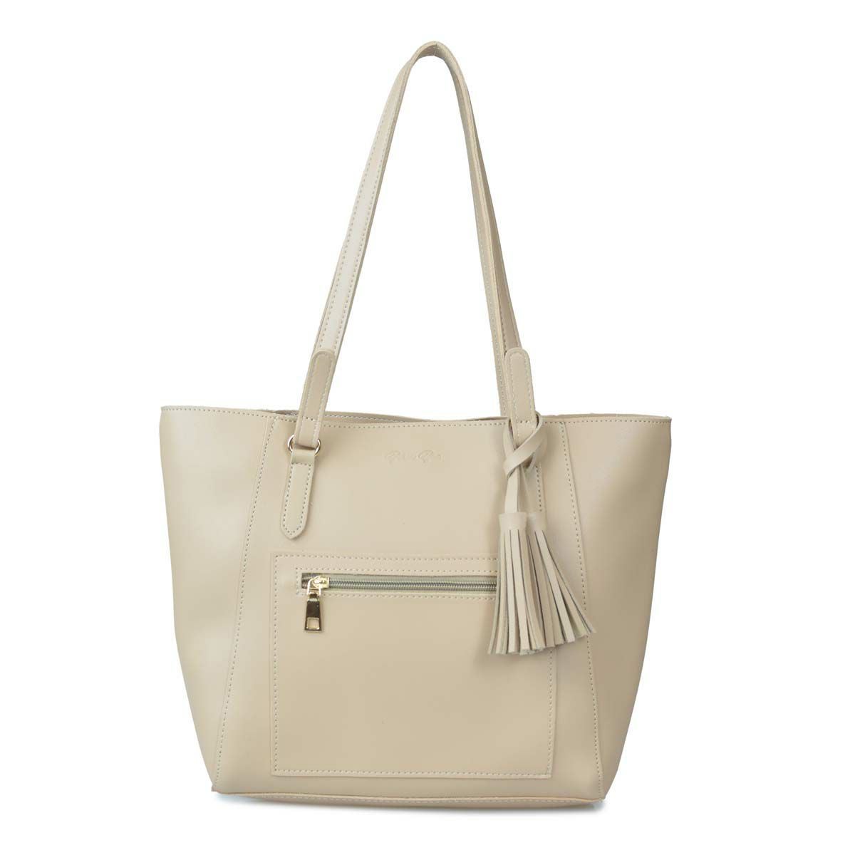 フェイクレザータッセル付きトートバッグ