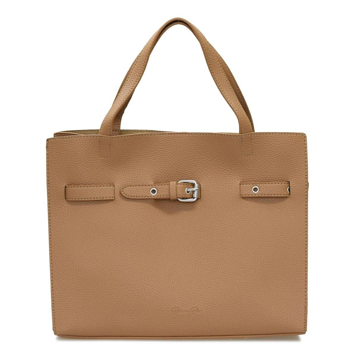 ベルトデザイン2way大判ハンドバッグ