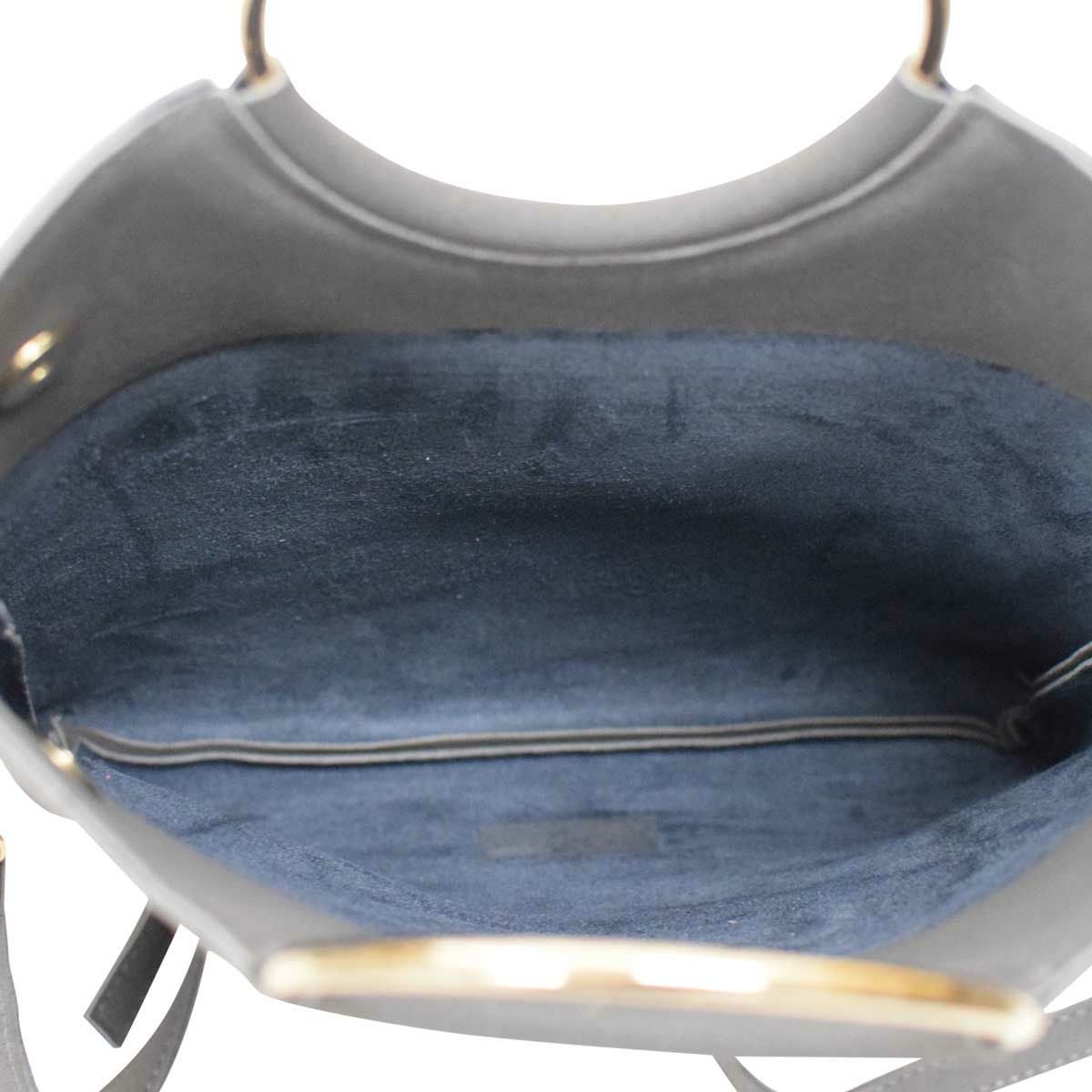 フェイクレザー リングハンドル2wayハンドバッグ