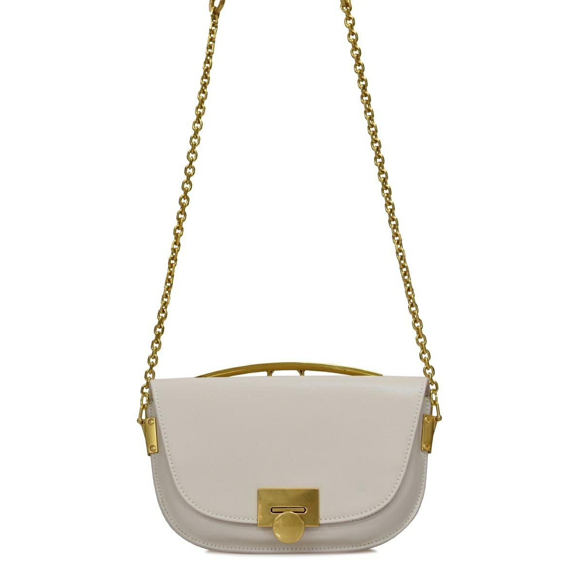 メタルハンドルレザーポシェット