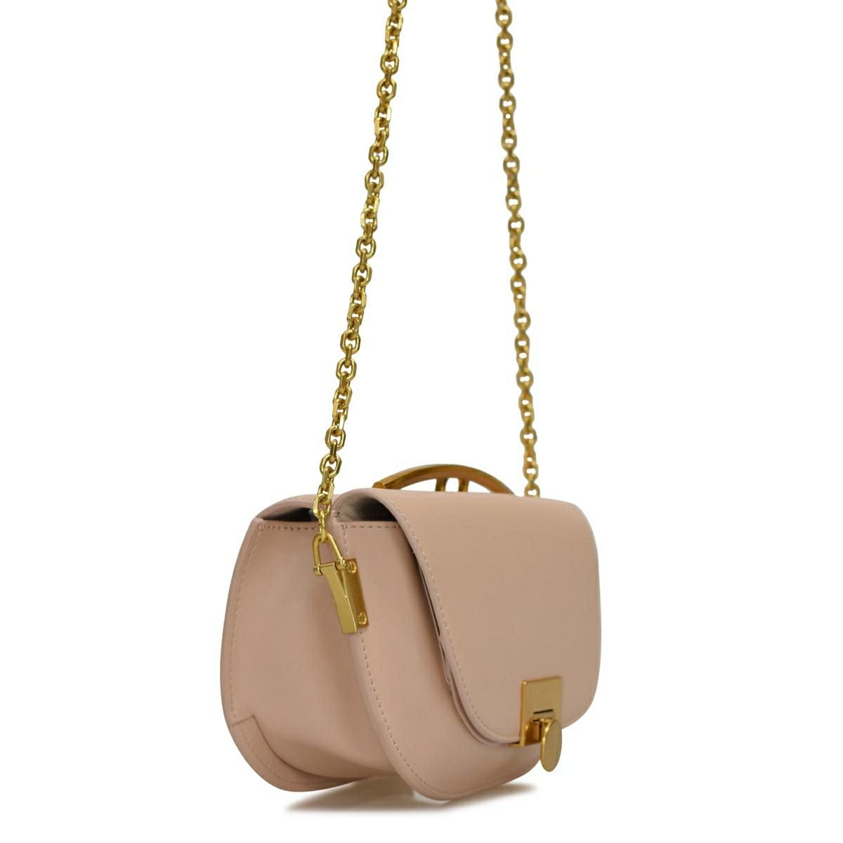 メタルハンドルレザーポシェット