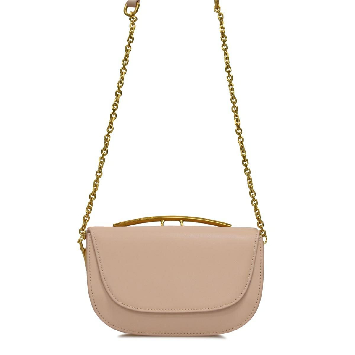 メタルハンドルレザーポシェット