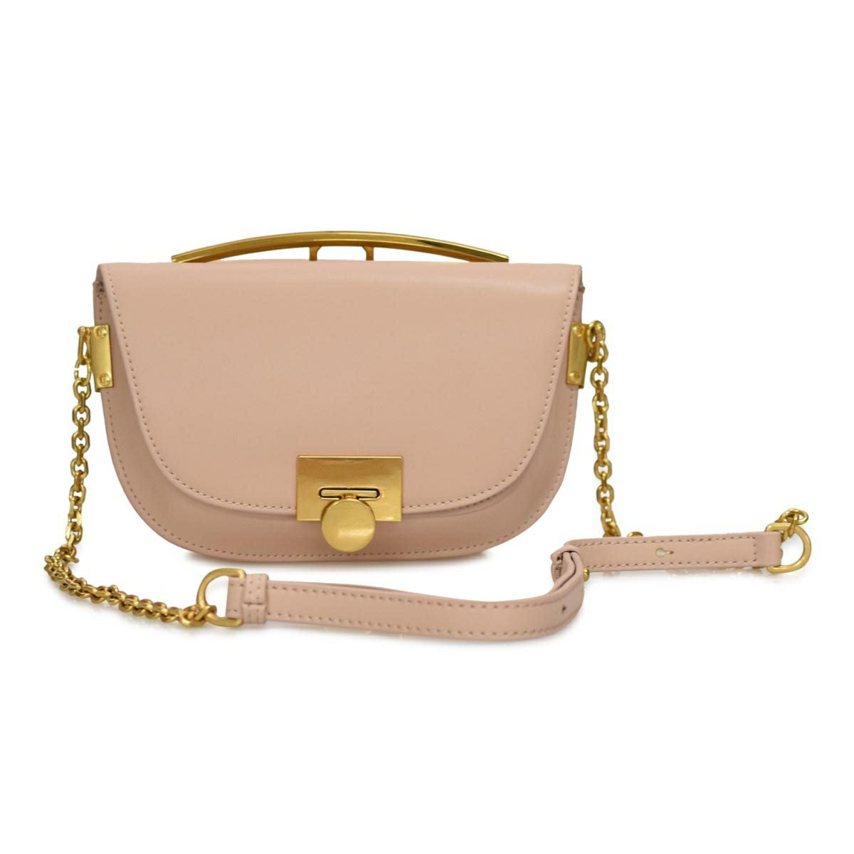 メタルハンドルレザーポシェット