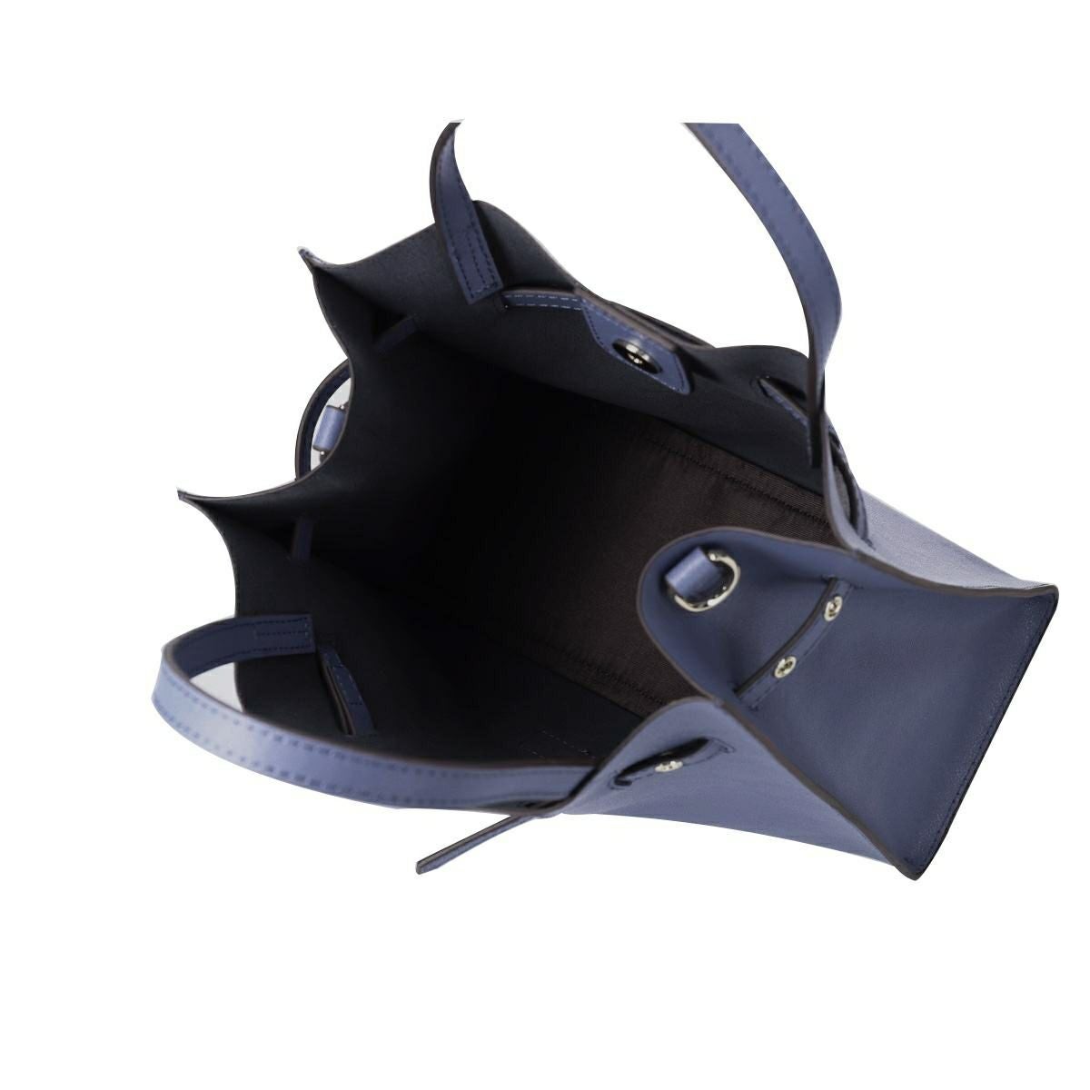 フロントベルト付きレザー2wayハンドバッグ