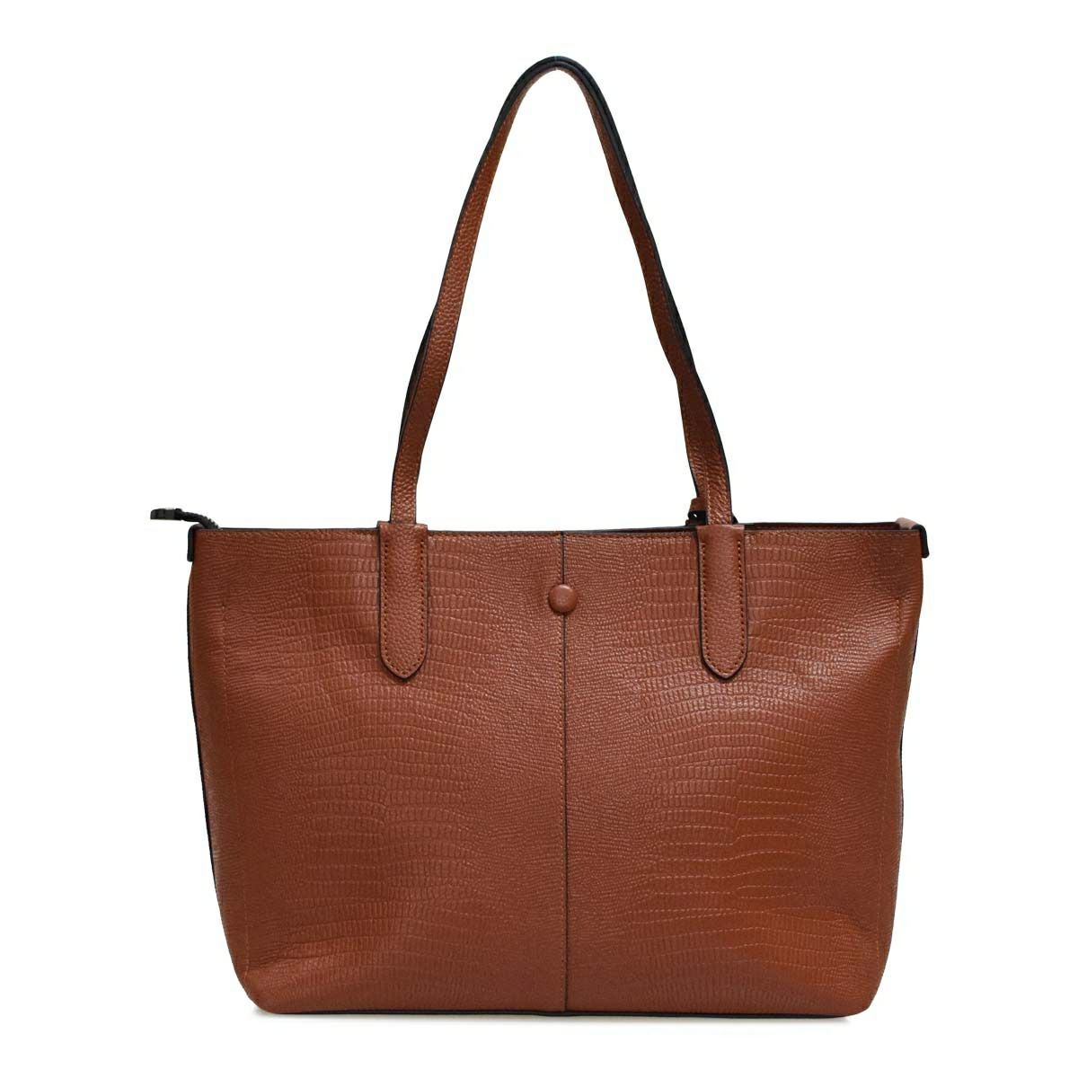 リザード型押しレザートートバッグ