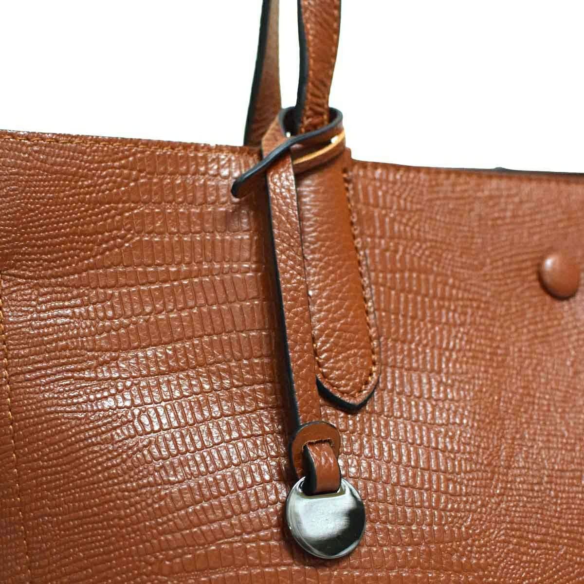 リザード型押しレザートートバッグ
