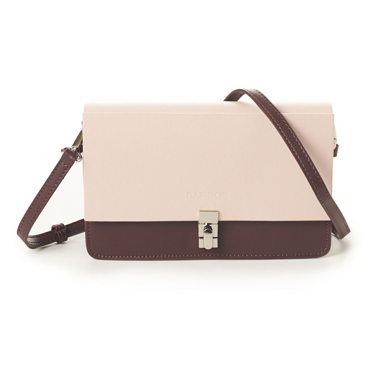 レザーバイカラーショルダーバッグ