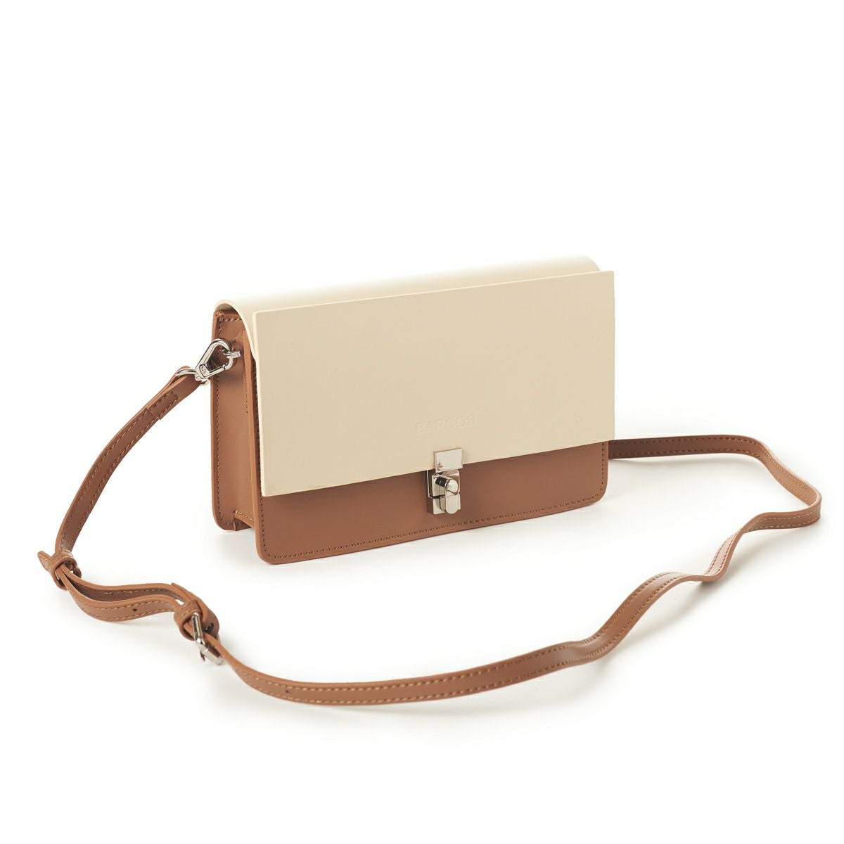 レザーバイカラーショルダーバッグ