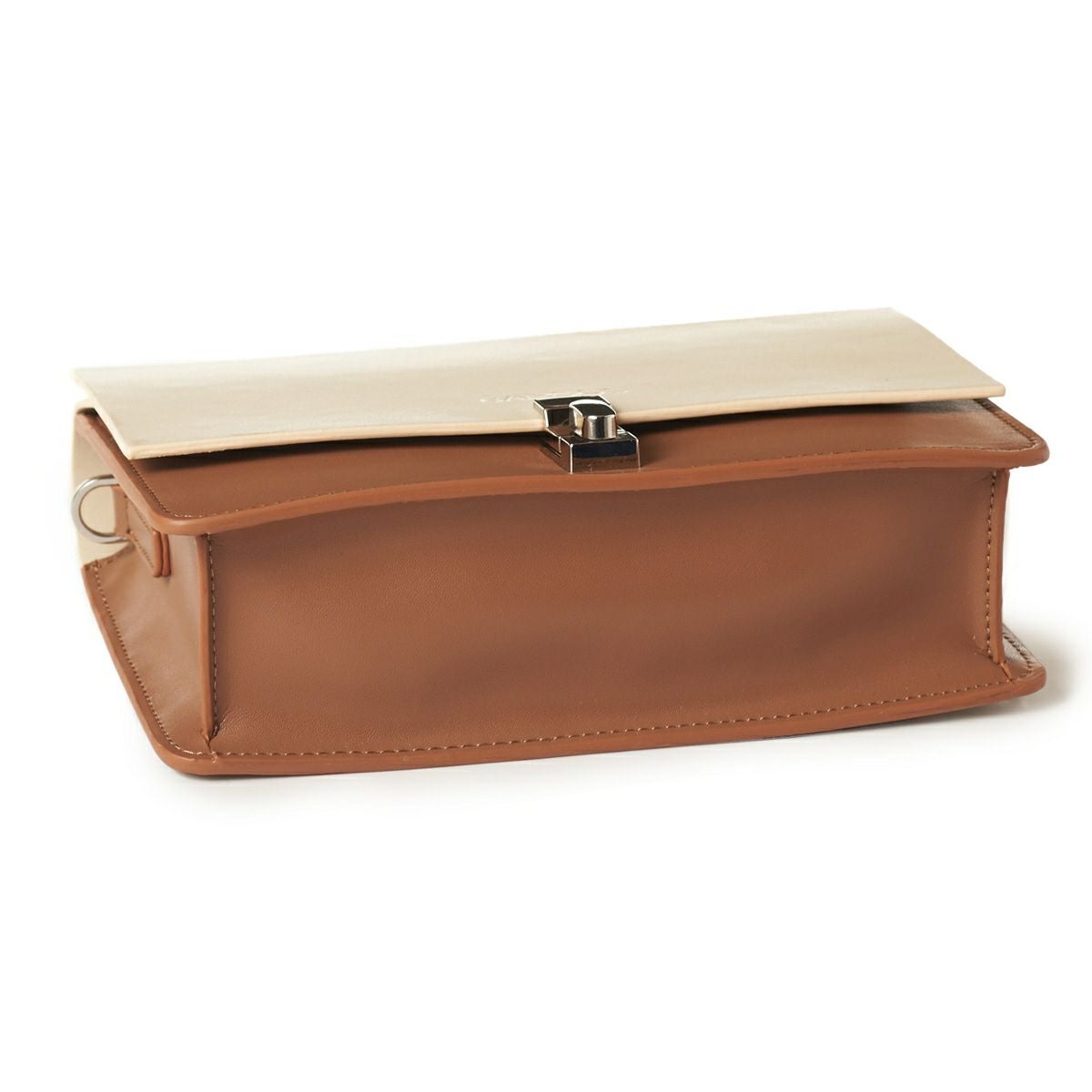 レザーバイカラーショルダーバッグ