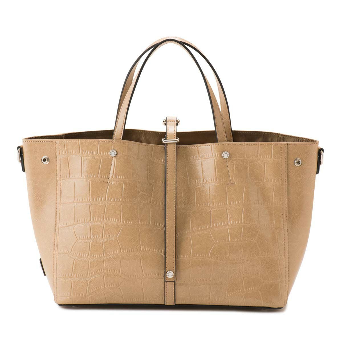 【セット商品】クロコダイル型押しシャイニングレザートート＆ロングウォレット