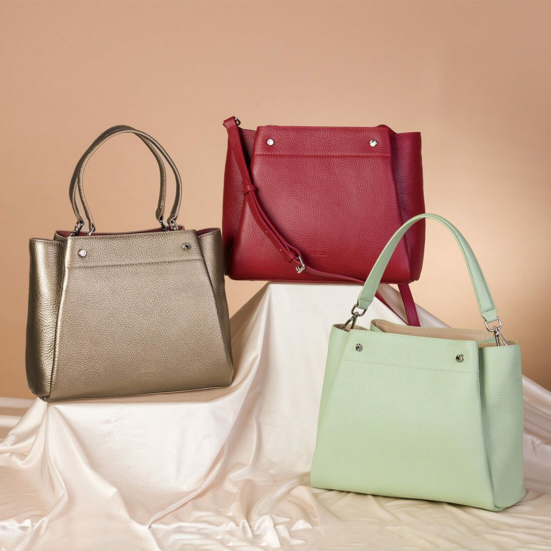 シュリンクレザー3wayハンドバッグ アリス