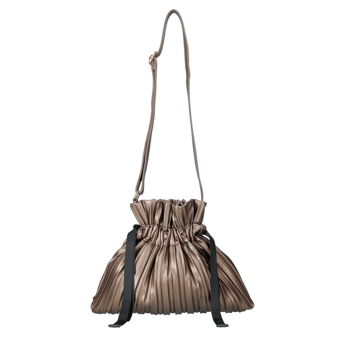 巾着プリーツショルダーバッグ