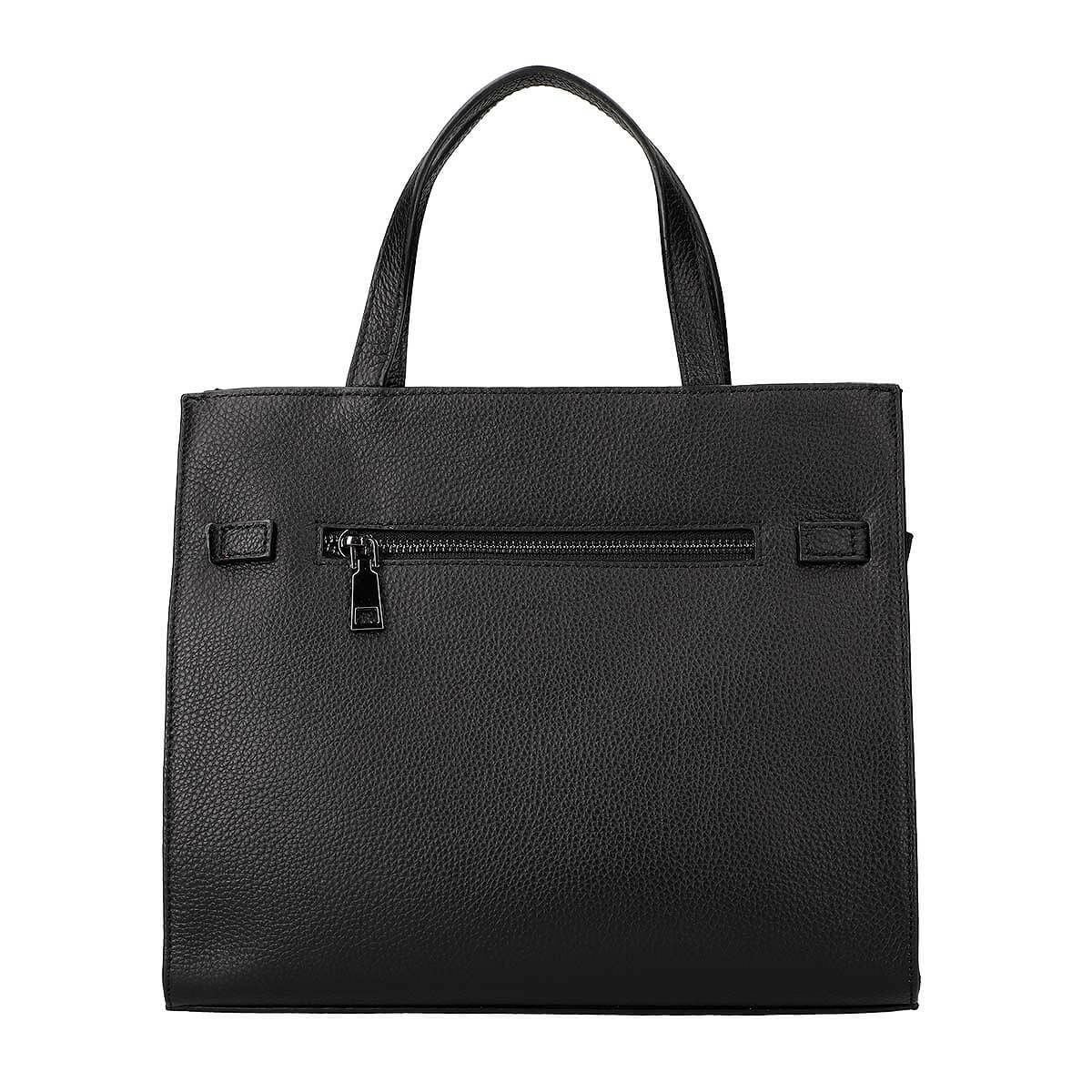 牛革 2wayフロントベルト付きハンドバッグ