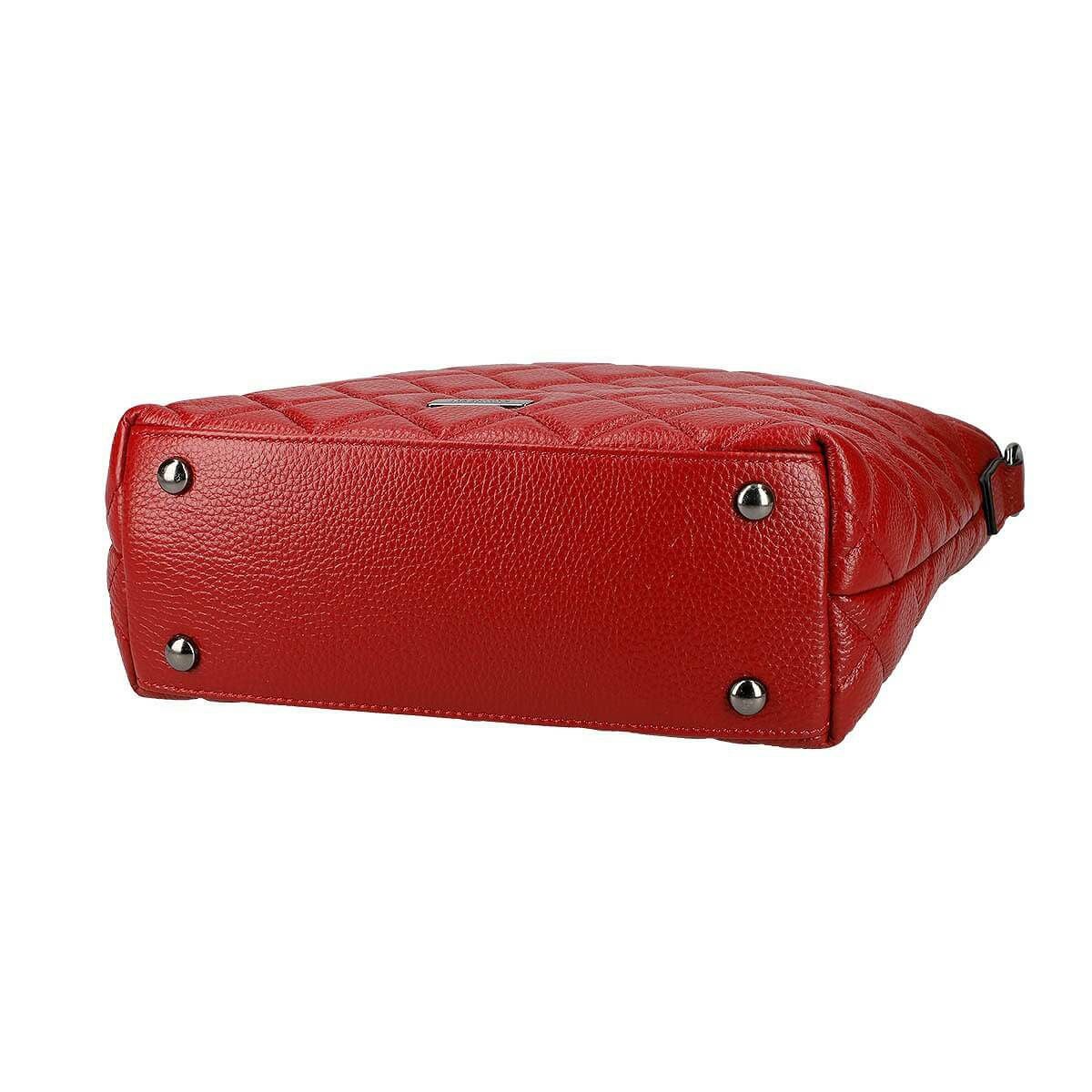 牛革 2wayキルティングチェーン付きハンドルトートバッグ