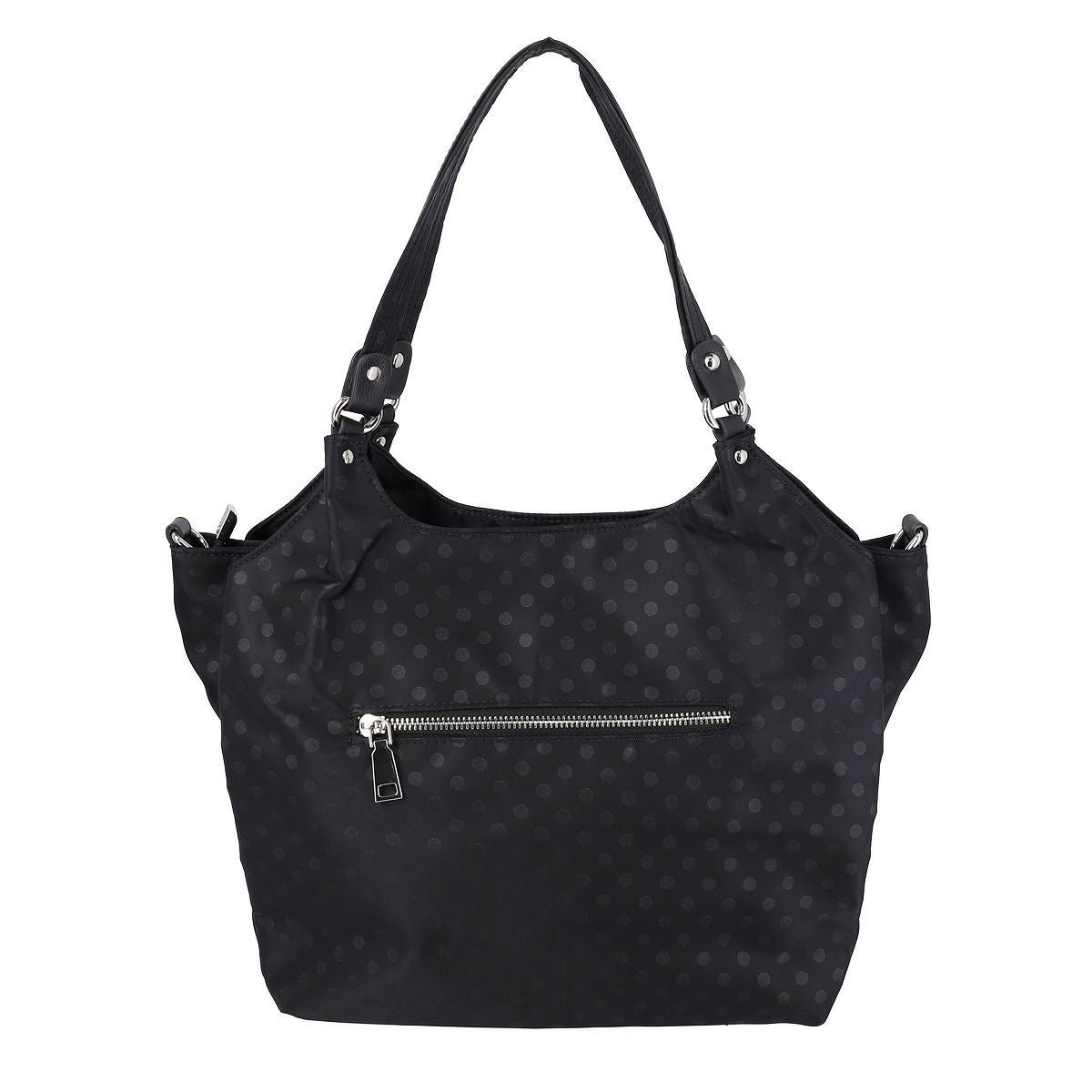 ドット柄ナイロンハンドバッグ（大）