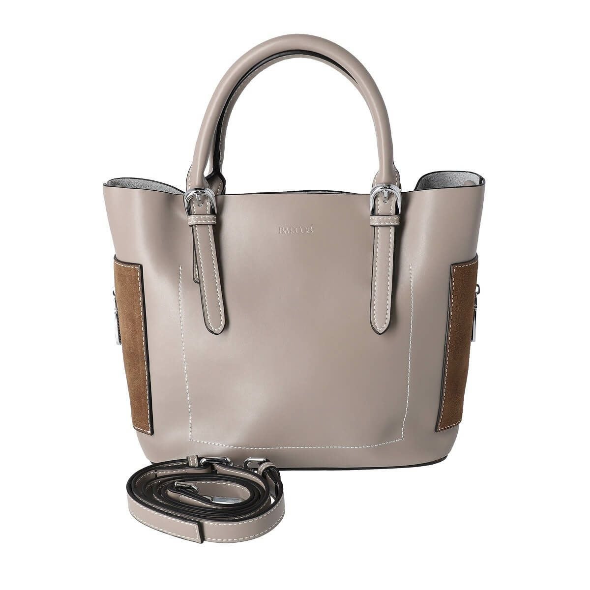 異素材切り替え2wayハンドバッグ