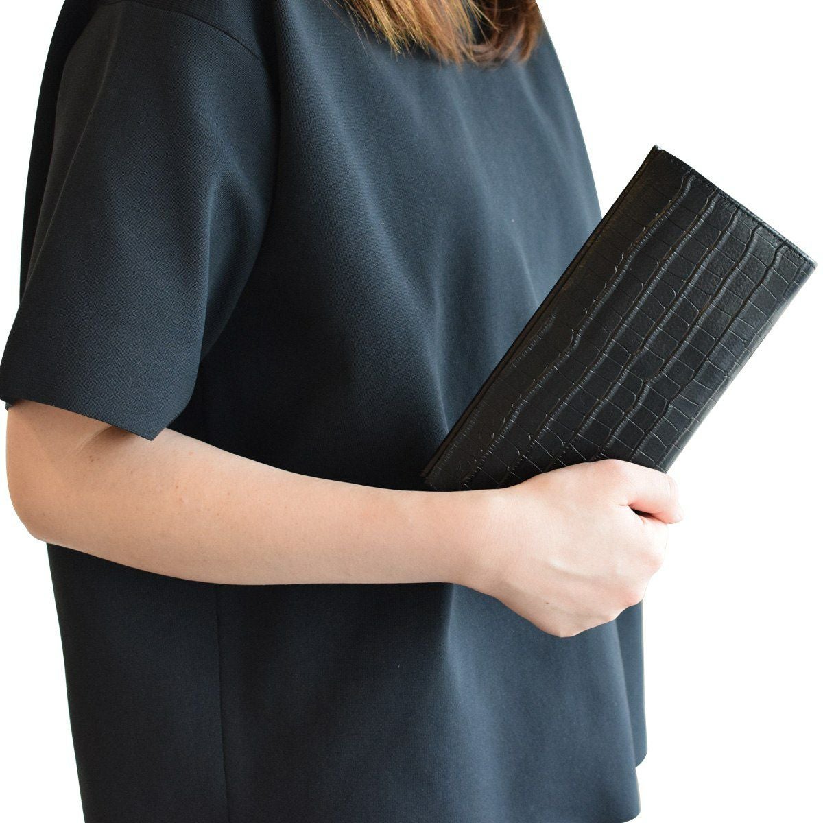 がま口レザー長財布