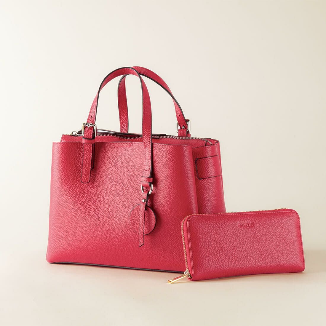 セット商品】シュリンクレザーハンドバッグ＆財布＜エレガントセット