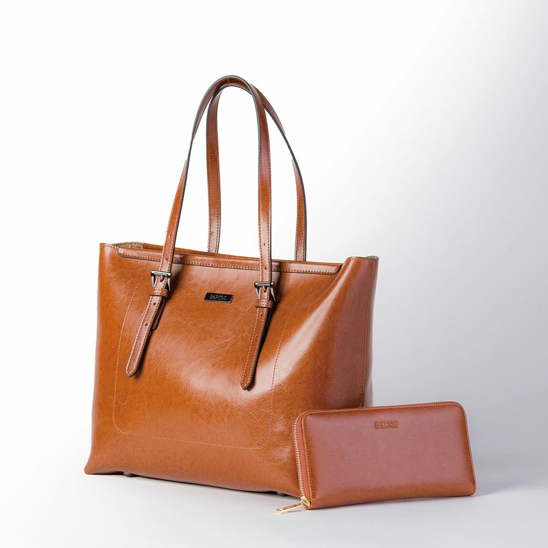 【セット商品】シャイニングレザートートバッグ＆財布＜スタイリッシュセット＞