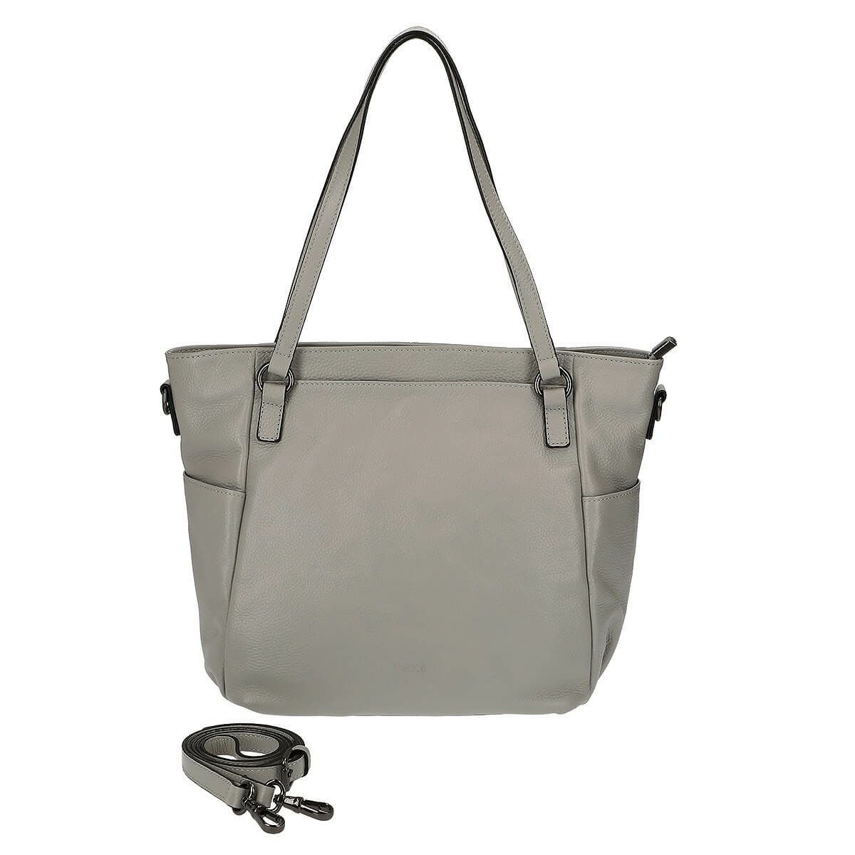 牛革 2wayフロント＆サイドポケット付きハンドバッグ