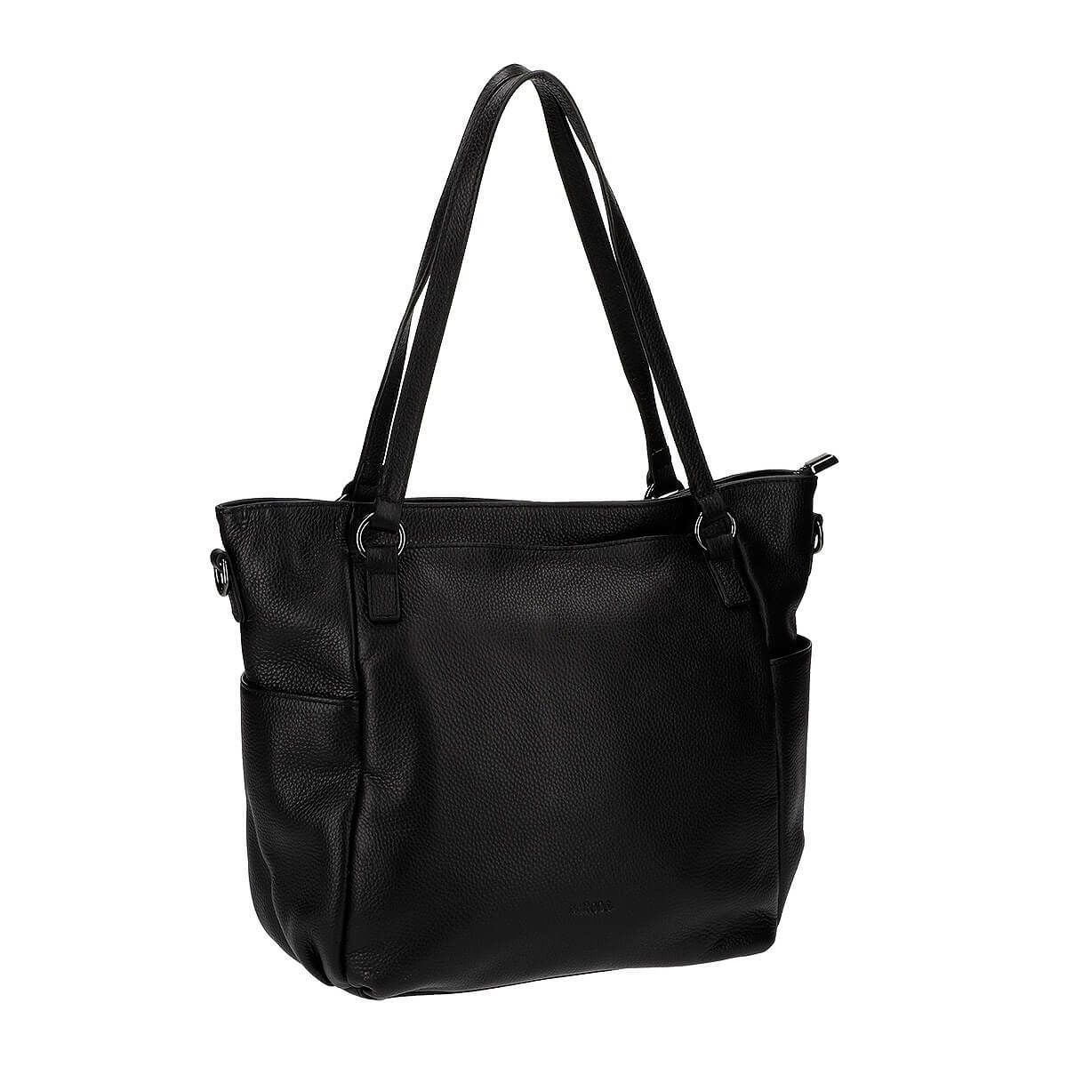 牛革 2wayフロント＆サイドポケット付きハンドバッグ