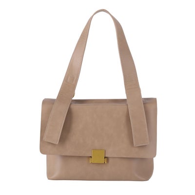 レザー 2way フロントスクエア金具付きショルダーバッグ