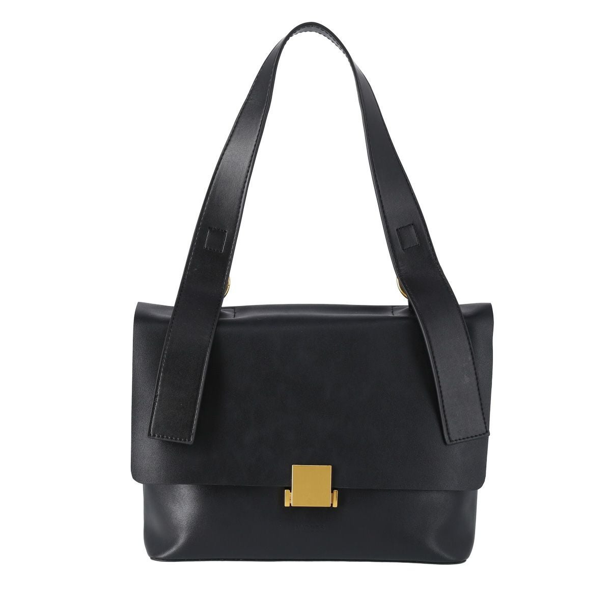 レザー 2way フロントスクエア金具付きショルダーバッグ