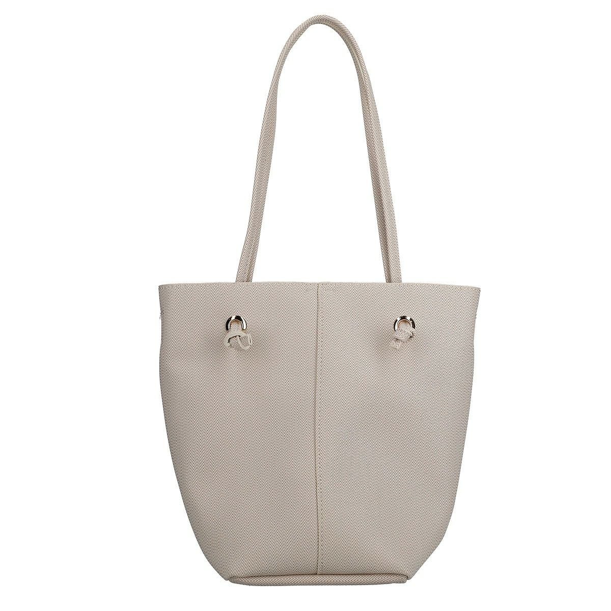 PUヘリンボーン柄ポーチ付き2wayトートバッグ