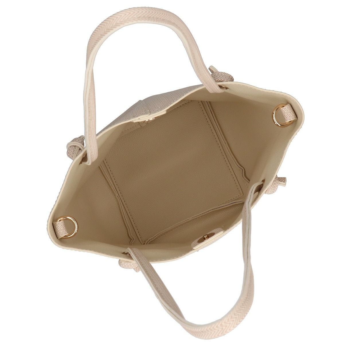 PUヘリンボーン柄ポーチ付き2wayトートバッグ