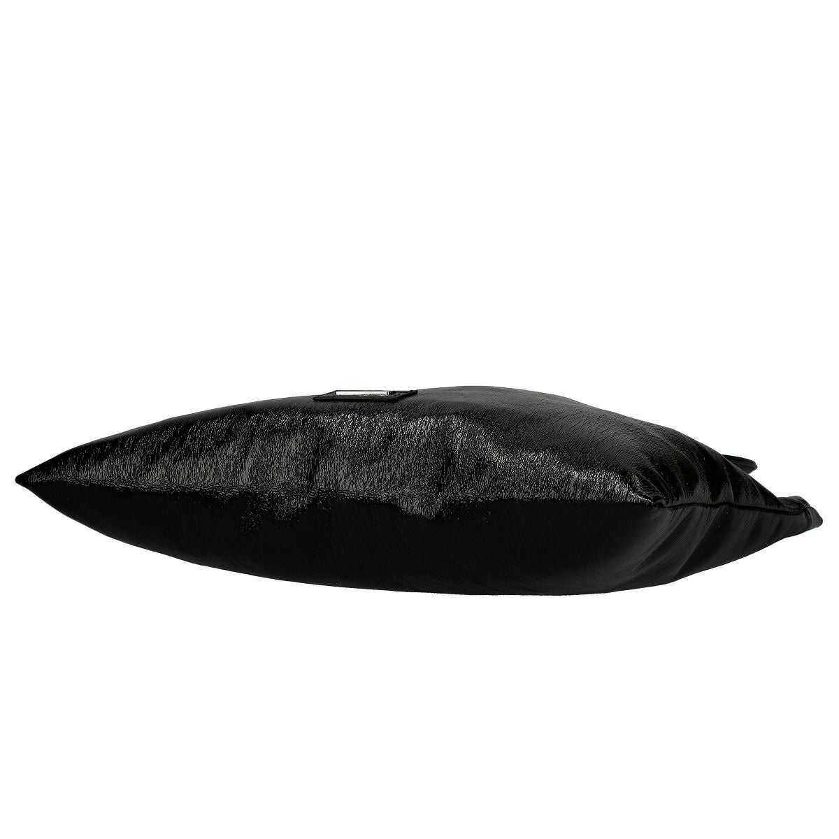 PUエナメルメタルロゴ付きトートバッグ