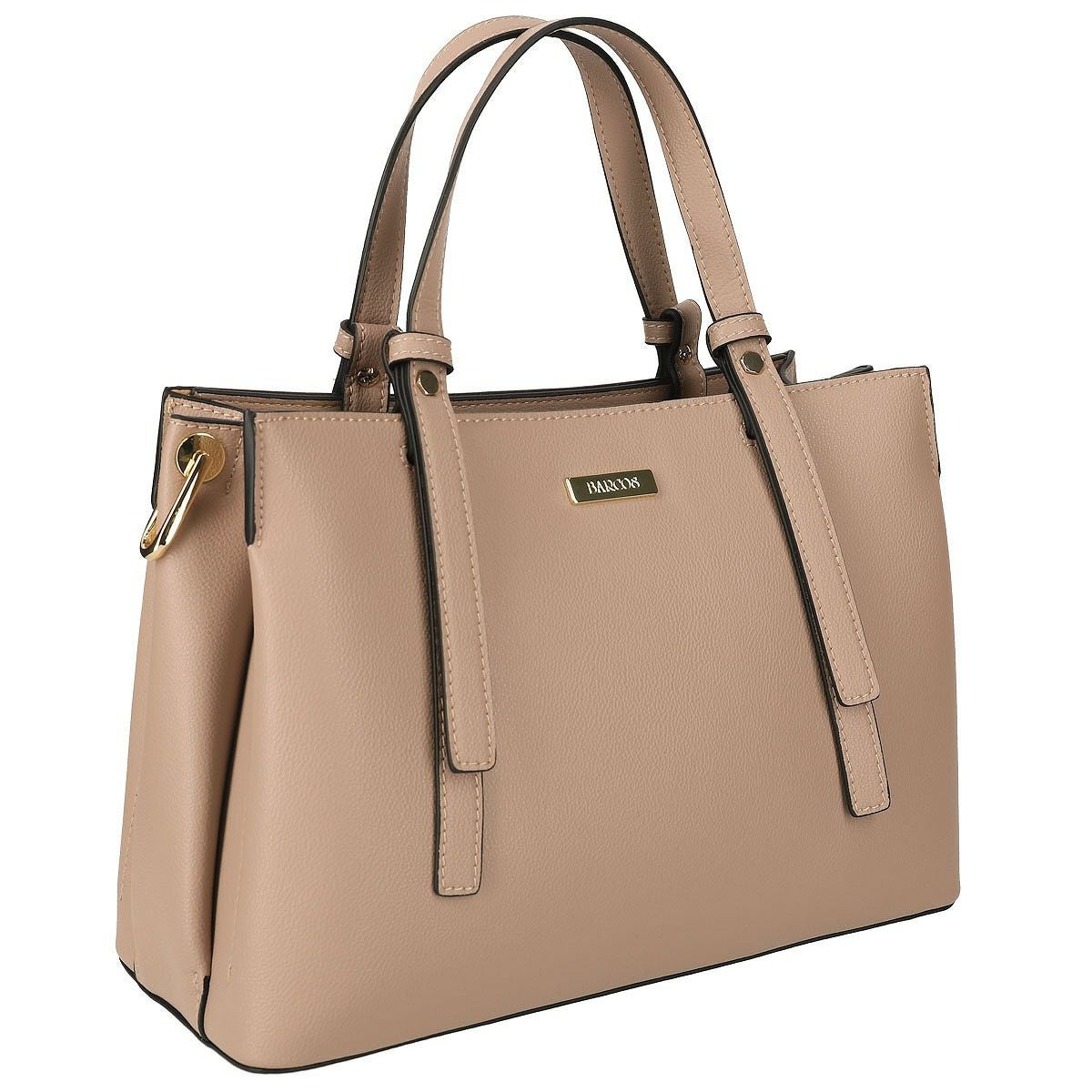 メタルロゴ入り2wayレザーハンドバッグ