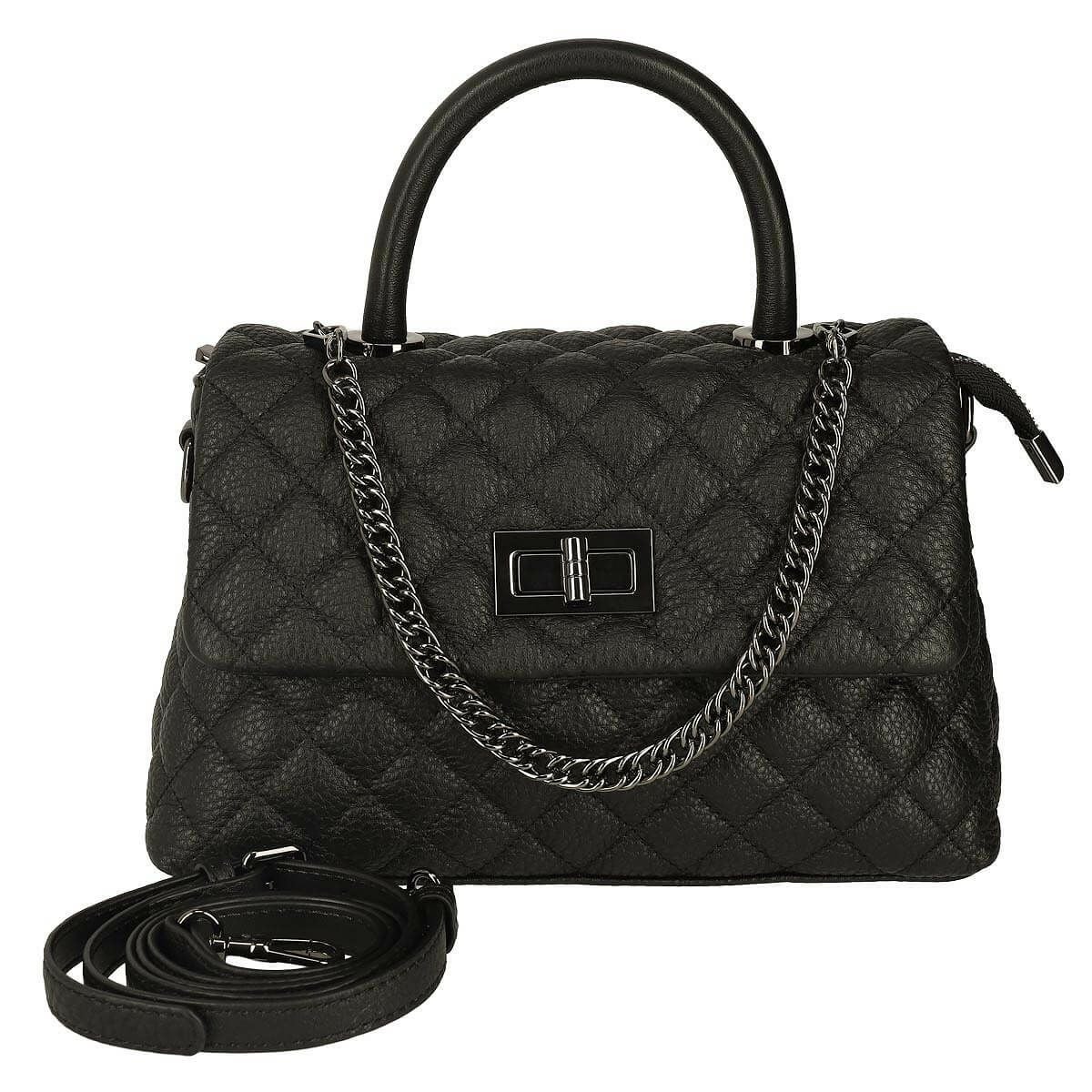 牛革 2wayキルティングチェーン付きハンドバッグ