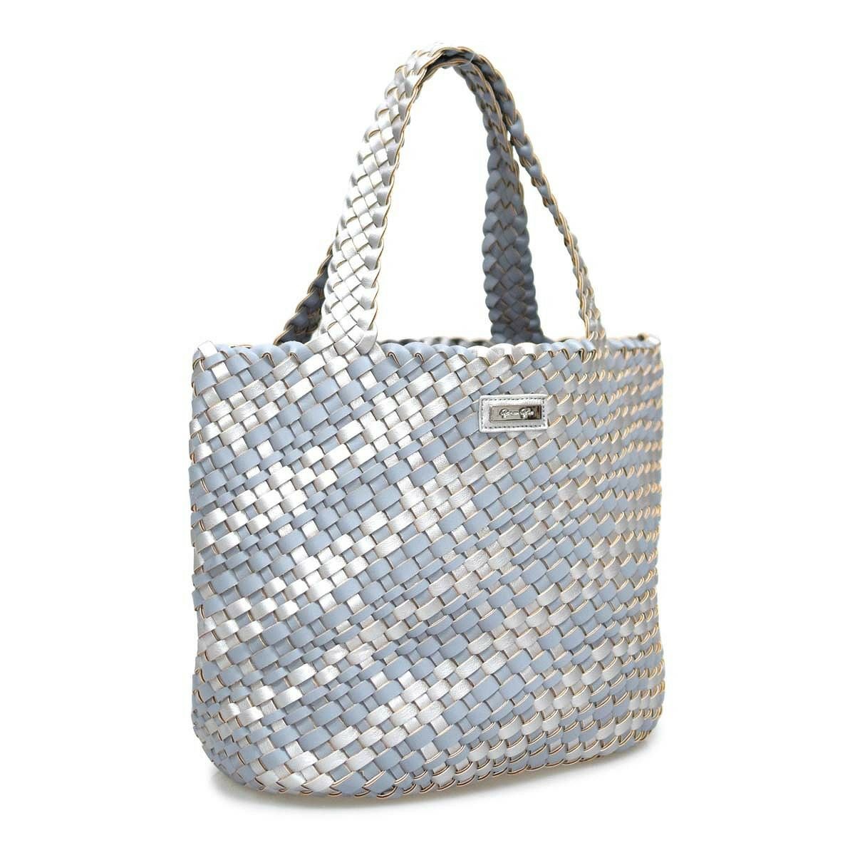 PUバイカラーメッシュトートバッグ