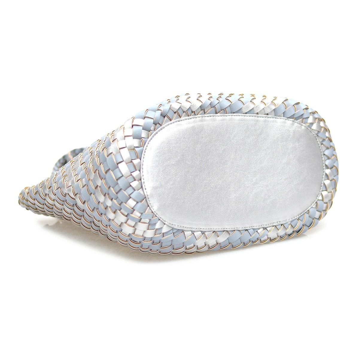 PUバイカラーメッシュトートバッグ