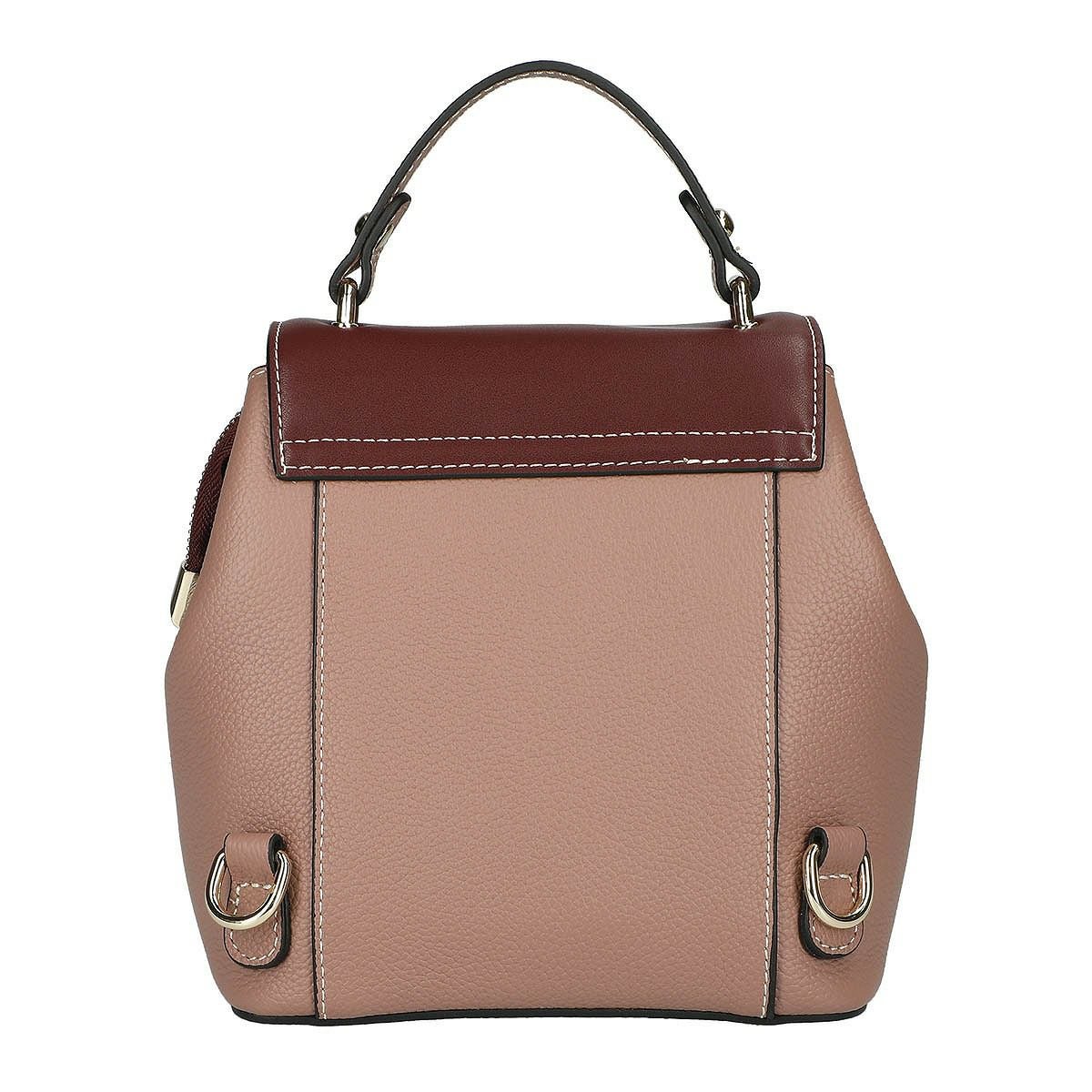 3wayバイカラーレザーハンドバッグ