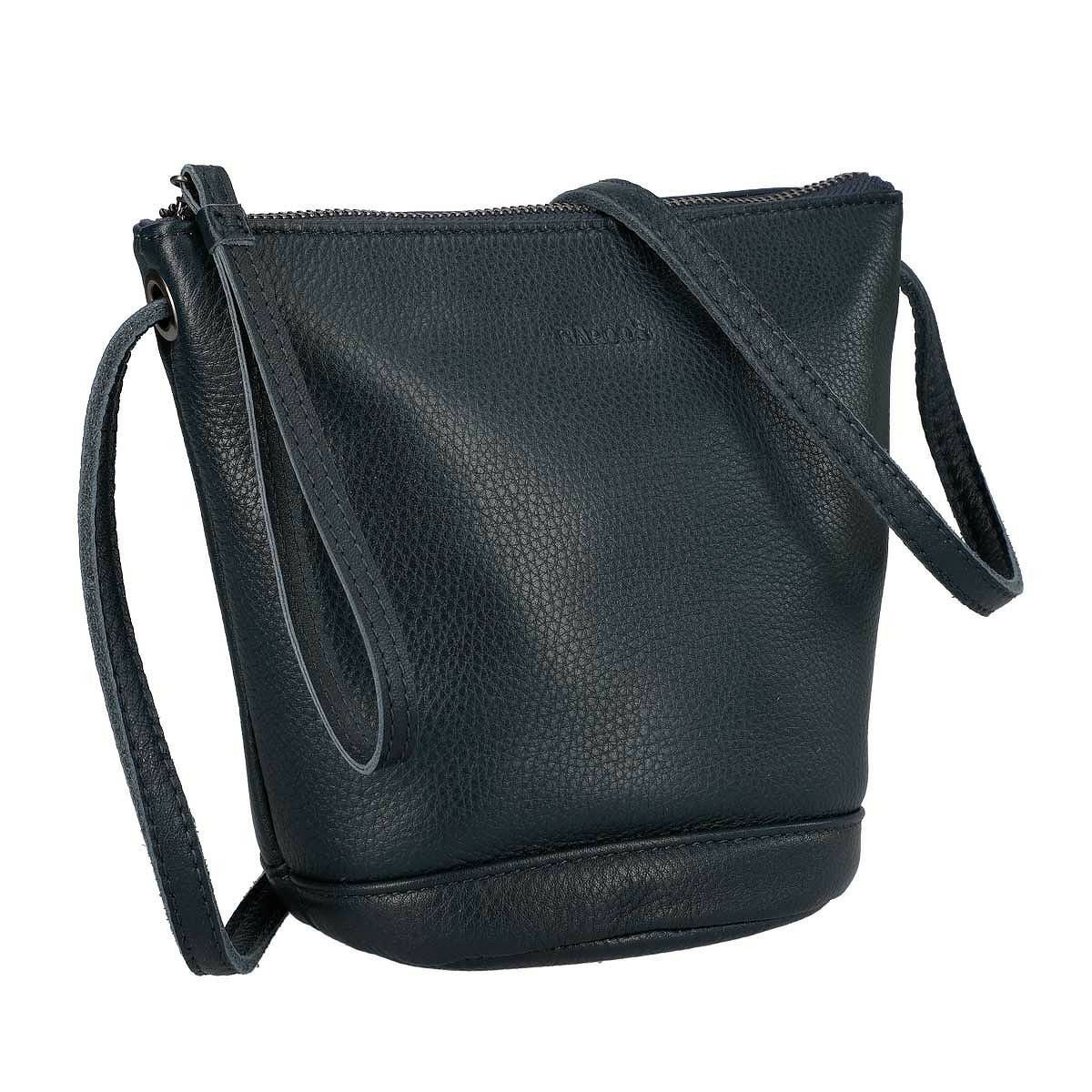 牛革レザー台形型ショルダーバッグ