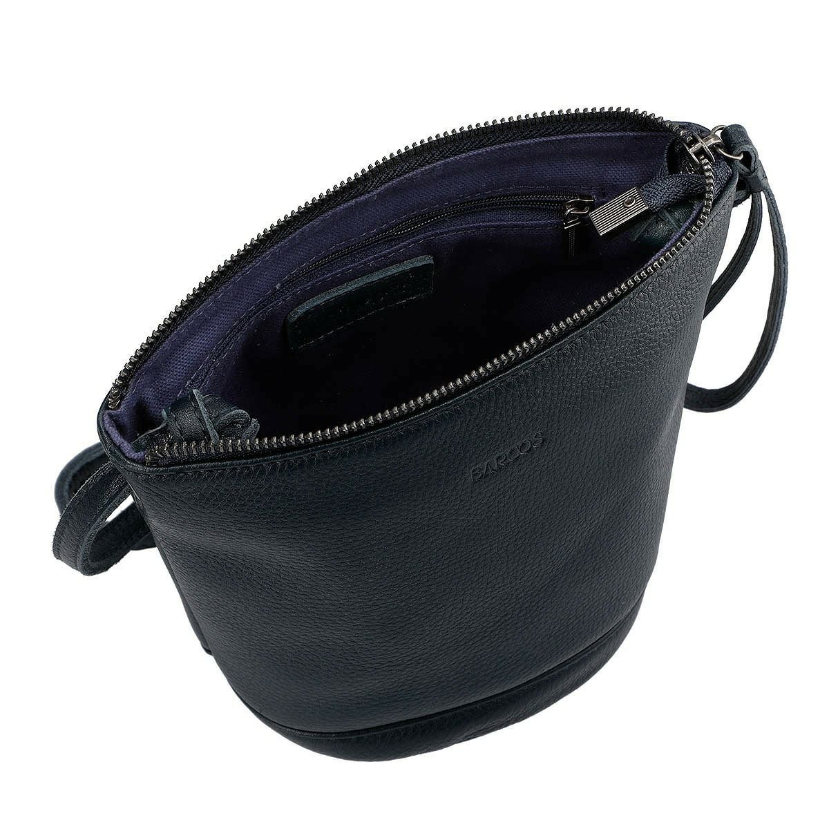 牛革レザー台形型ショルダーバッグ