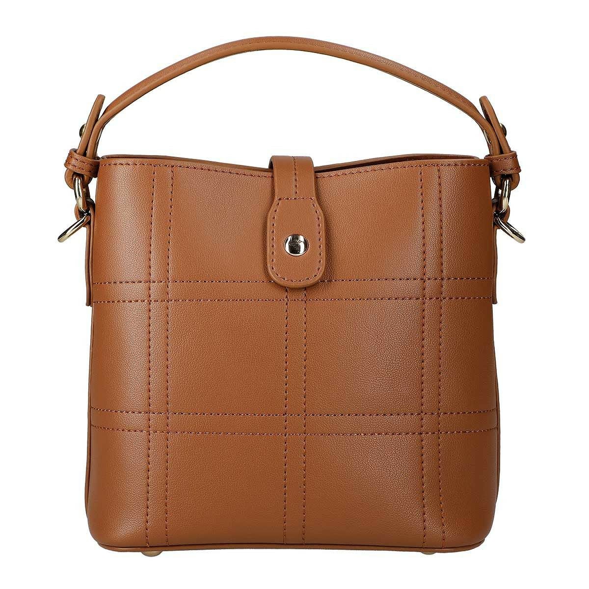 チェック柄2wayレザーハンドバッグ