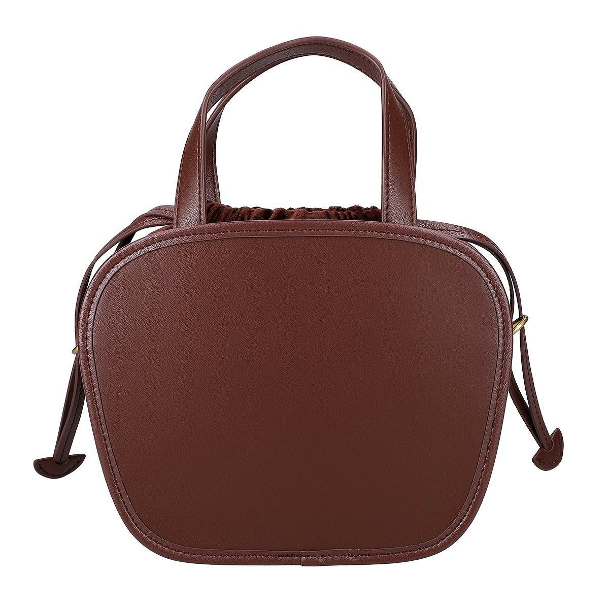 2wayレザー異素材ハンドバッグ