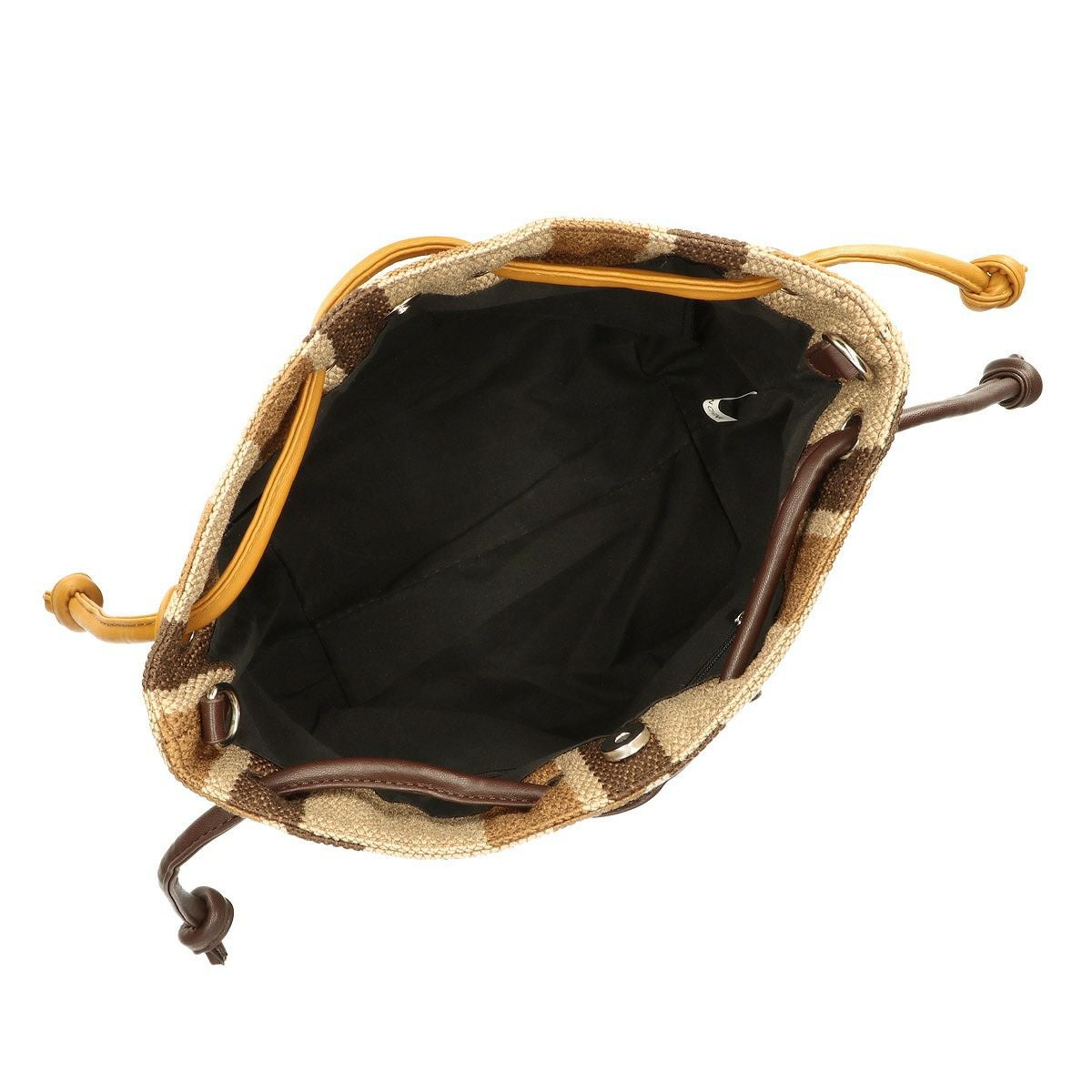 ポリエステルストライプ柄バケツ型トートバッグ