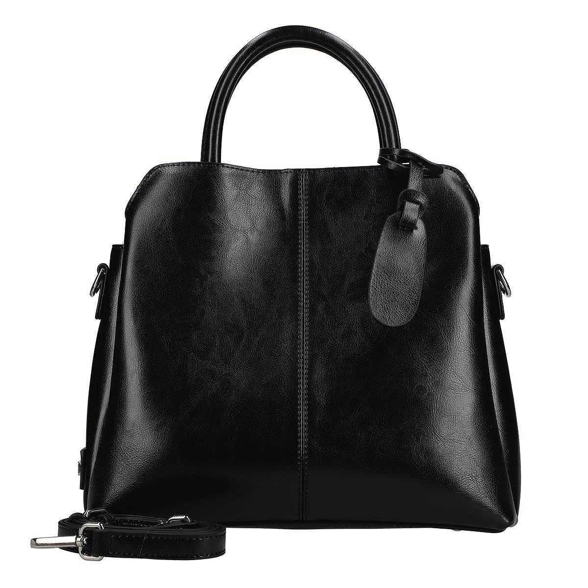 2wayレザーチャーム付きハンドバッグ