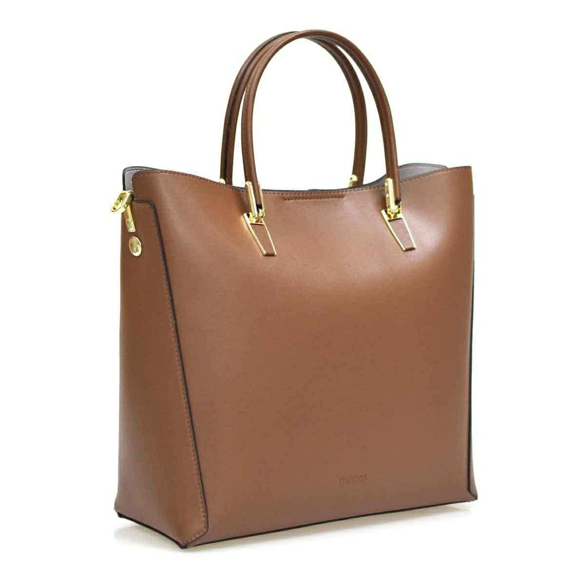 レザー 内側配色サイド切替デザイン2wayトートバッグ